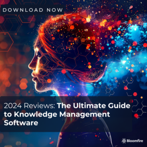 A cover of the 2024 Ultimate Guide to Knowledge Management Software